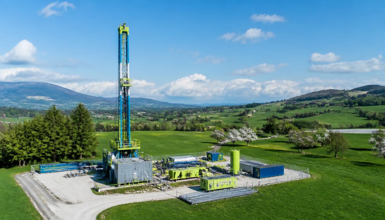 Chantier de forage géothermique VPD Forage en Suisse romande